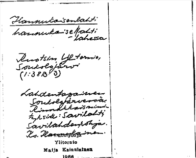 Bild på arkivkortet för arkivposten Hannukaisenlahti