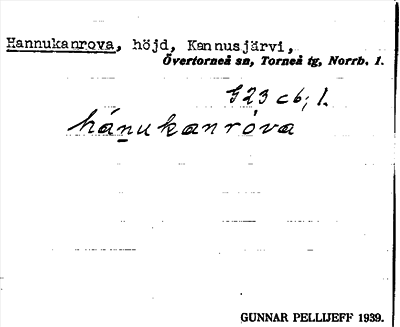 Bild på arkivkortet för arkivposten Hannukanrova