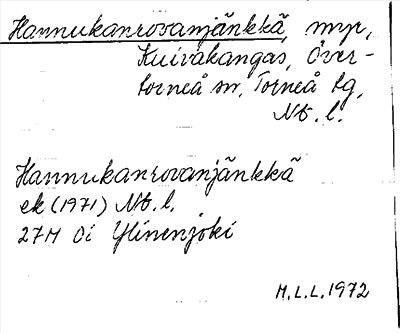 Bild på arkivkortet för arkivposten Hannukanrovanjänkkä