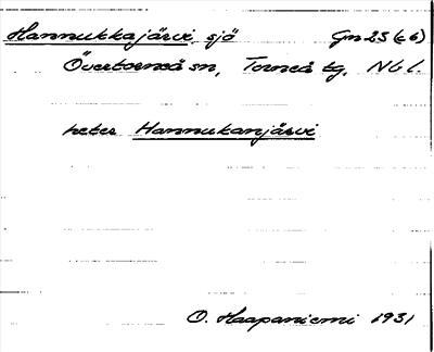 Bild på arkivkortet för arkivposten Hannukkajärvi