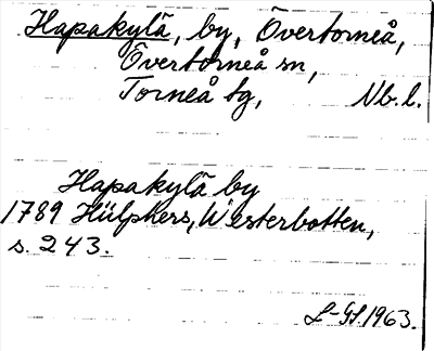 Bild på arkivkortet för arkivposten Hapakylä