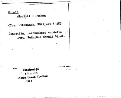 Bild på arkivkortet för arkivposten Harald
