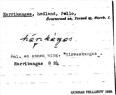 Bild på arkivkortet för arkivposten Harrikangas