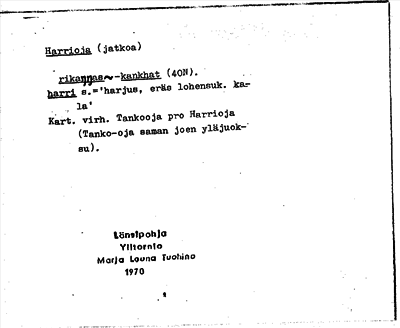 Bild på arkivkortet för arkivposten Harrioja