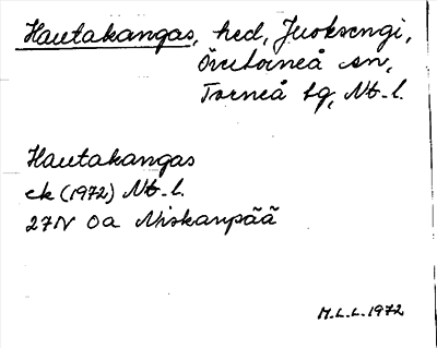 Bild på arkivkortet för arkivposten Hautakangas