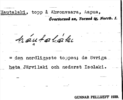 Bild på arkivkortet för arkivposten Hautalaki