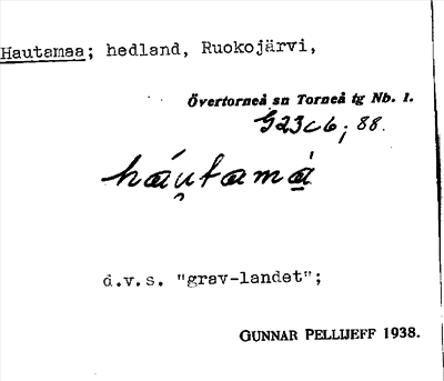 Bild på arkivkortet för arkivposten Hautamaa