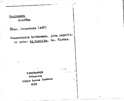 Bild på arkivkortet för arkivposten Hautuumaa