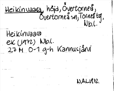 Bild på arkivkortet för arkivposten Heikinvaara