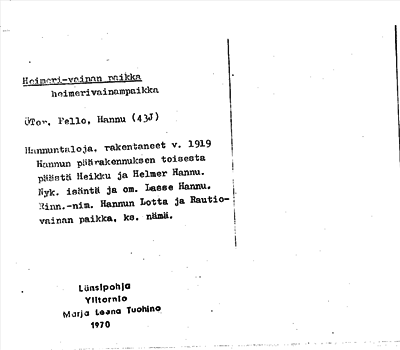 Bild på arkivkortet för arkivposten Heimeri-vainan paikka