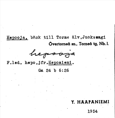 Bild på arkivkortet för arkivposten Hepooja