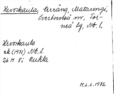 Bild på arkivkortet för arkivposten Hevoskaula