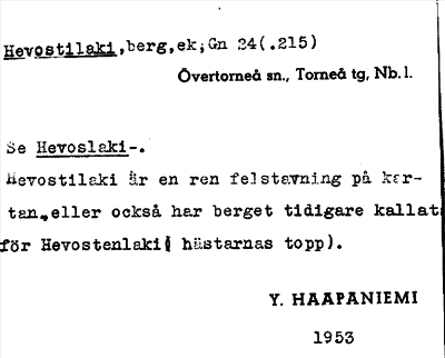 Bild på arkivkortet för arkivposten Hevostilaki, se Hevoslaki