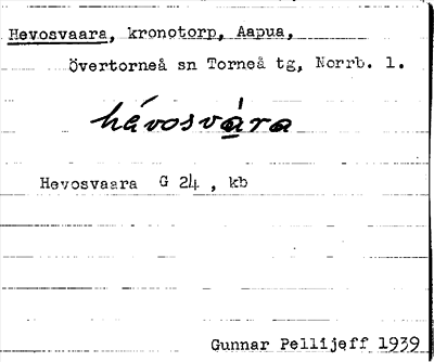Bild på arkivkortet för arkivposten Hevosvaara