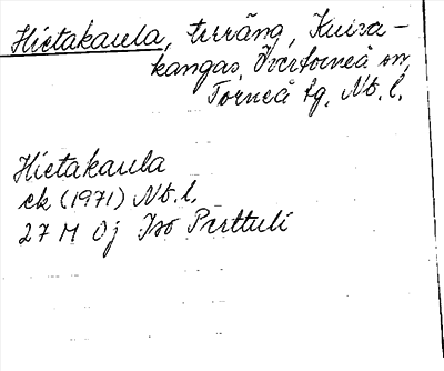 Bild på arkivkortet för arkivposten Hietakaula