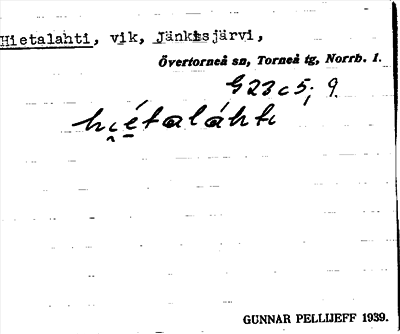 Bild på arkivkortet för arkivposten Hietalahti
