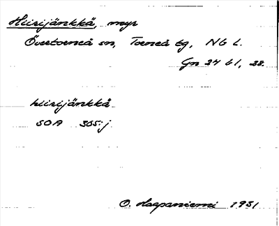 Bild på arkivkortet för arkivposten Hiirijänkkä