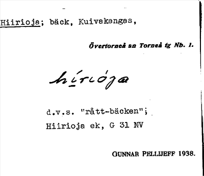 Bild på arkivkortet för arkivposten Hiirioja