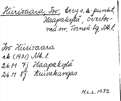 Bild på arkivkortet för arkivposten Hiirivaara, Iso