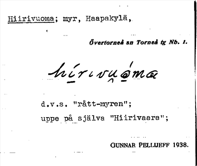 Bild på arkivkortet för arkivposten Hiirivuoma