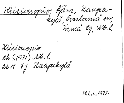 Bild på arkivkortet för arkivposten Hiirivuopio