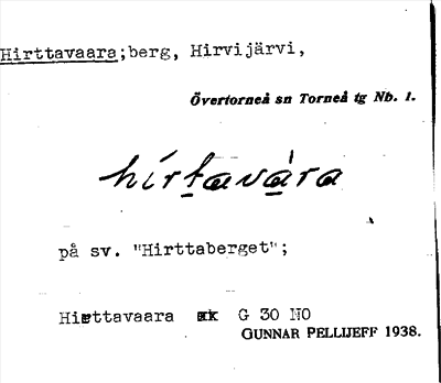 Bild på arkivkortet för arkivposten Hirttavaara
