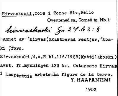 Bild på arkivkortet för arkivposten Hirvaskoski