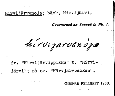Bild på arkivkortet för arkivposten Hirvijärvenoja