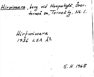 Bild på arkivkortet för arkivposten Hirvivaara