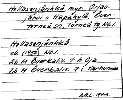 Bild på arkivkortet för arkivposten Hollasenjänkkä