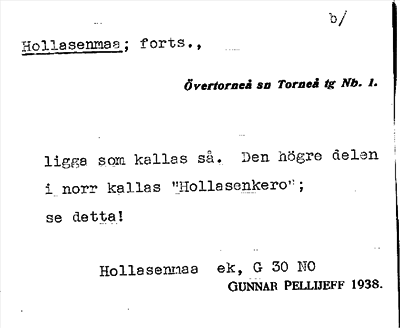 Bild på arkivkortet för arkivposten Hollasenmaa