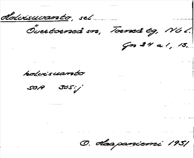 Bild på arkivkortet för arkivposten Holvisuvanto