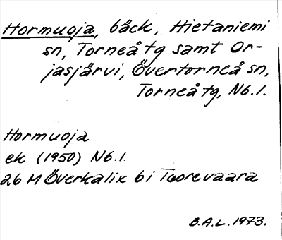 Bild på arkivkortet för arkivposten Hormuoja