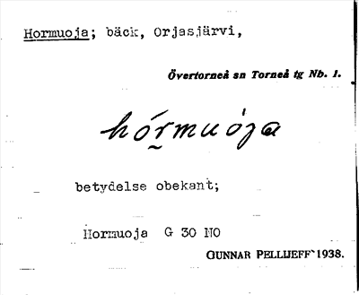 Bild på arkivkortet för arkivposten Hormuoja