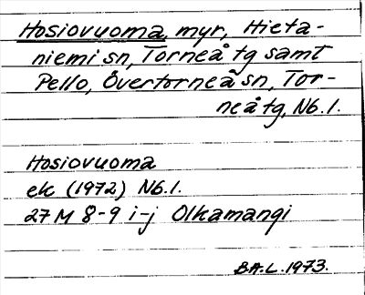 Bild på arkivkortet för arkivposten Hosiovuoma