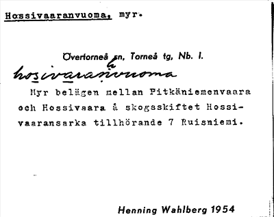 Bild på arkivkortet för arkivposten Hossivaaranvuoma