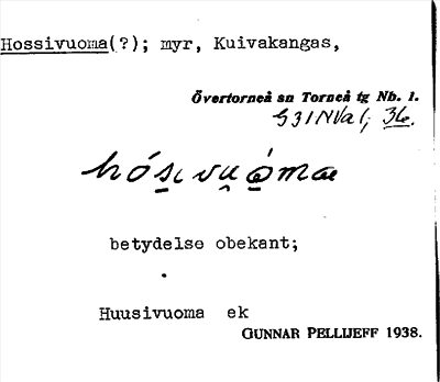 Bild på arkivkortet för arkivposten Hossivuoma(?)