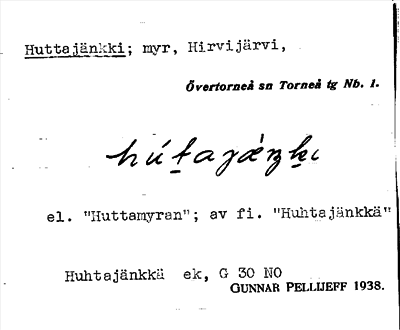 Bild på arkivkortet för arkivposten Huttajänkki