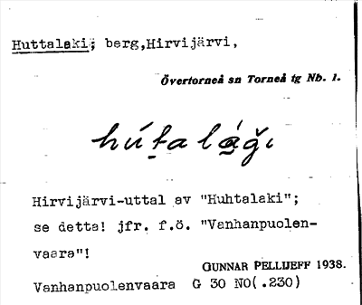 Bild på arkivkortet för arkivposten Huttalaki
