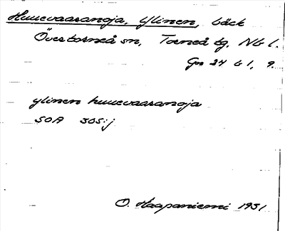 Bild på arkivkortet för arkivposten Huuevaaranoja, Ylinen