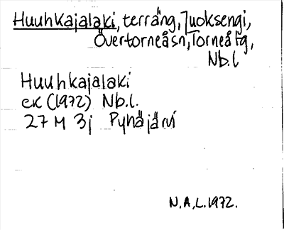 Bild på arkivkortet för arkivposten Huuhkajalaki