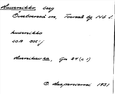 Bild på arkivkortet för arkivposten Huurnikko