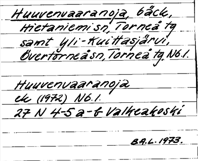 Bild på arkivkortet för arkivposten Huuvenvaaranoja