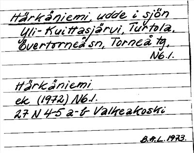 Bild på arkivkortet för arkivposten Härkäniemi