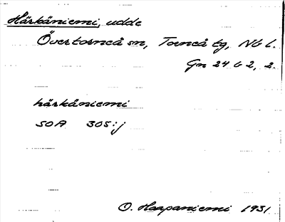 Bild på arkivkortet för arkivposten Härkäniemi