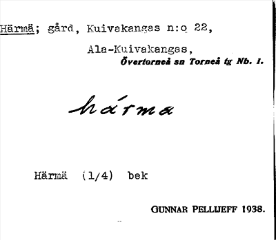 Bild på arkivkortet för arkivposten Härmä