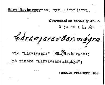 Bild på arkivkortet för arkivposten Härvjärvbergmyran
