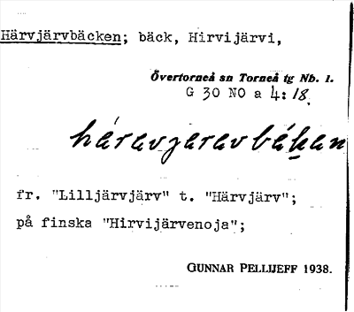 Bild på arkivkortet för arkivposten Härvjärvbäcken