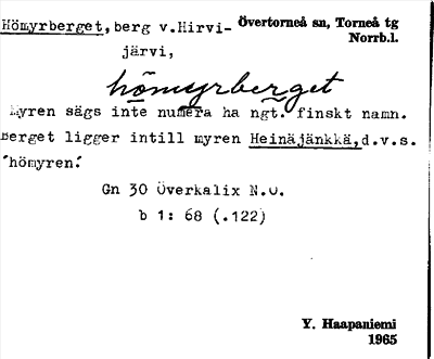Bild på arkivkortet för arkivposten Hömyrberget