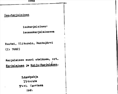 Bild på arkivkortet för arkivposten Iso-Karjalainen